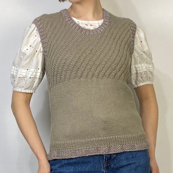 Vintage 80s Handmade Textured SWEATER VEST! S-M - Picture 7 of 7